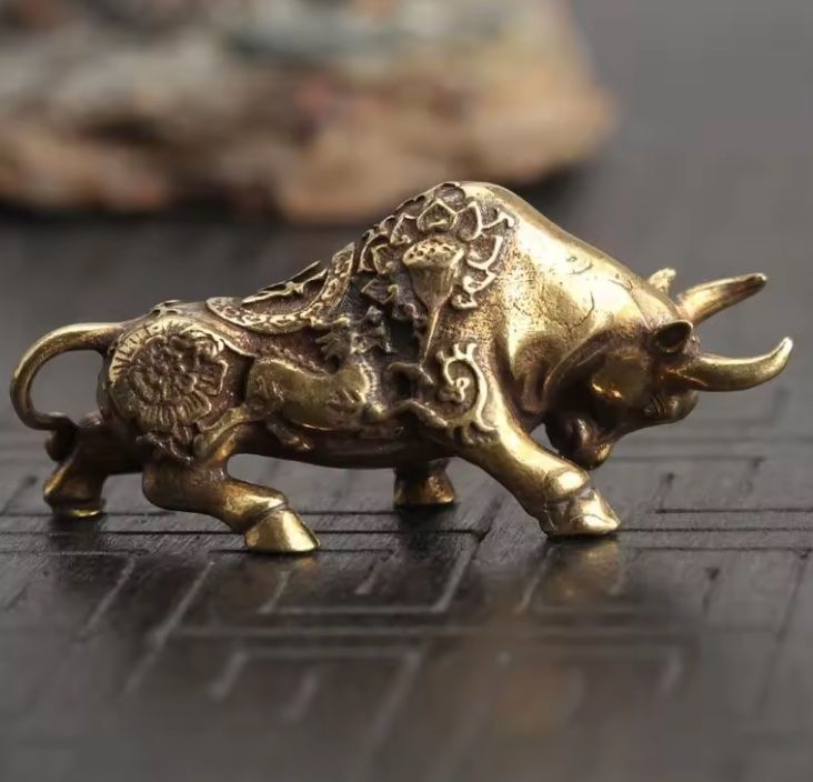Statuette: Bulle - Stier aus Messing – Nuovo e nell'imballaggio originale da Basel venduto da Kunterbunt12 1