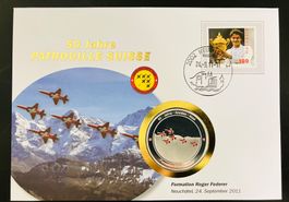 Patrouille Suisse  Numisbrief versilberte Medaille 2011