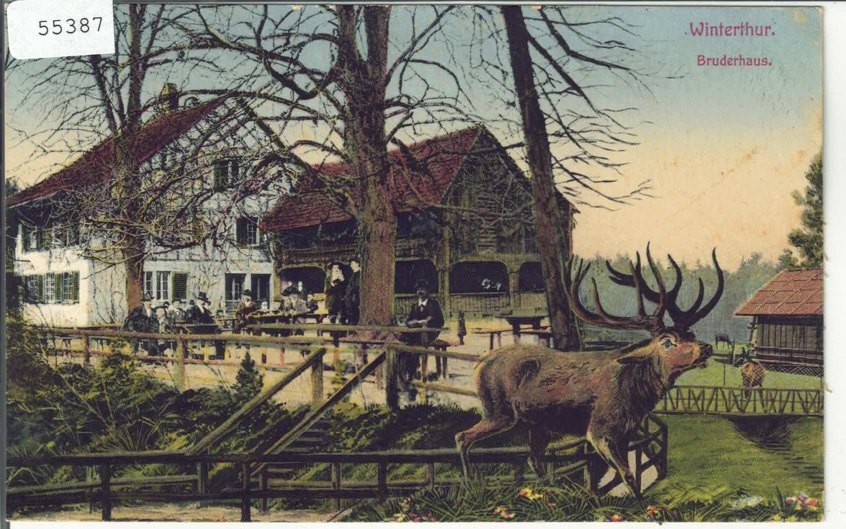 Cartoline postali: Winterthur - Bruderhaus - Litho – Usato da Ettingen venduto da Kartenplanet