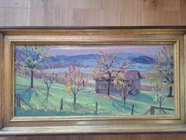 Ölgemälde, Richard Wannenmacher, Landschaft, 1982