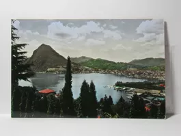 Lugano , Golfo di Lugano e Monte S. Salvatore  1956
