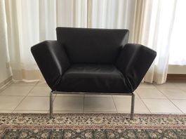 Cor Adesso Leder Sessel / Chaiselongue aus braunem Leder