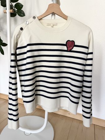Maje Wollpullover mit Strass-Herz, Gr. 1