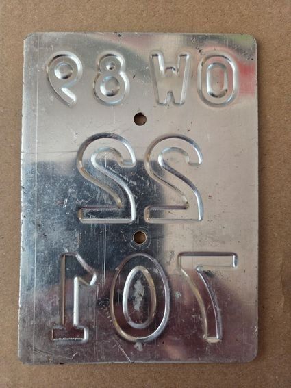 Sachs Schilder: Velonummer OW 89 gelb Mofanummer Plaque Mofa – Gebraucht aus Schenkon von Uhu007 1