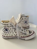 Converse All Star effetto sporco/vintage con borchie - 37.5