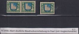14x) Abart , Pro Juventute  1930, postfrisch, sehe Scan