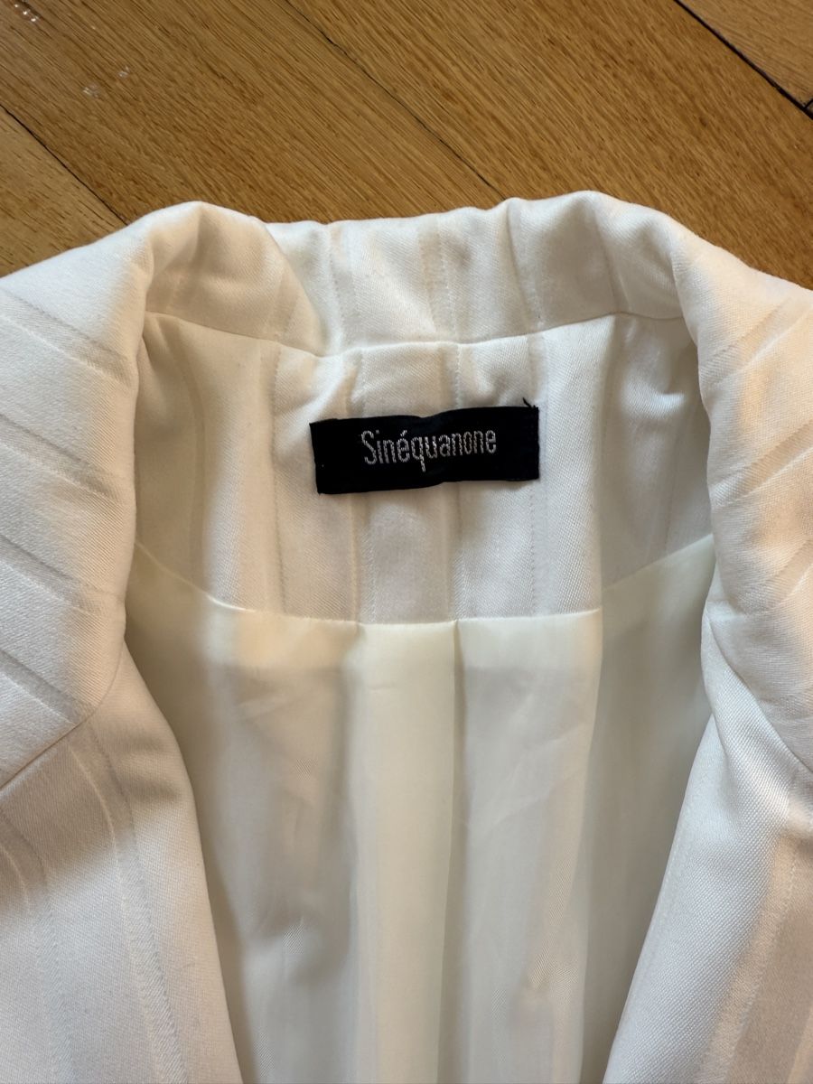 Jacken: Veste blanche de tailleur / blazer rayé Sinequanone T.38 – Gebraucht aus Lausanne von Stephaniesdressing 3