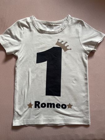 T-Shirt Gr. 1-4J, "Romeo" Aufdruck