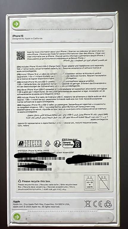 Telefoni cellulari / Smartphones: iPhone 16 256 Go blanc  neuf  – Usato da Lausanne venduto da Frigo_324 1