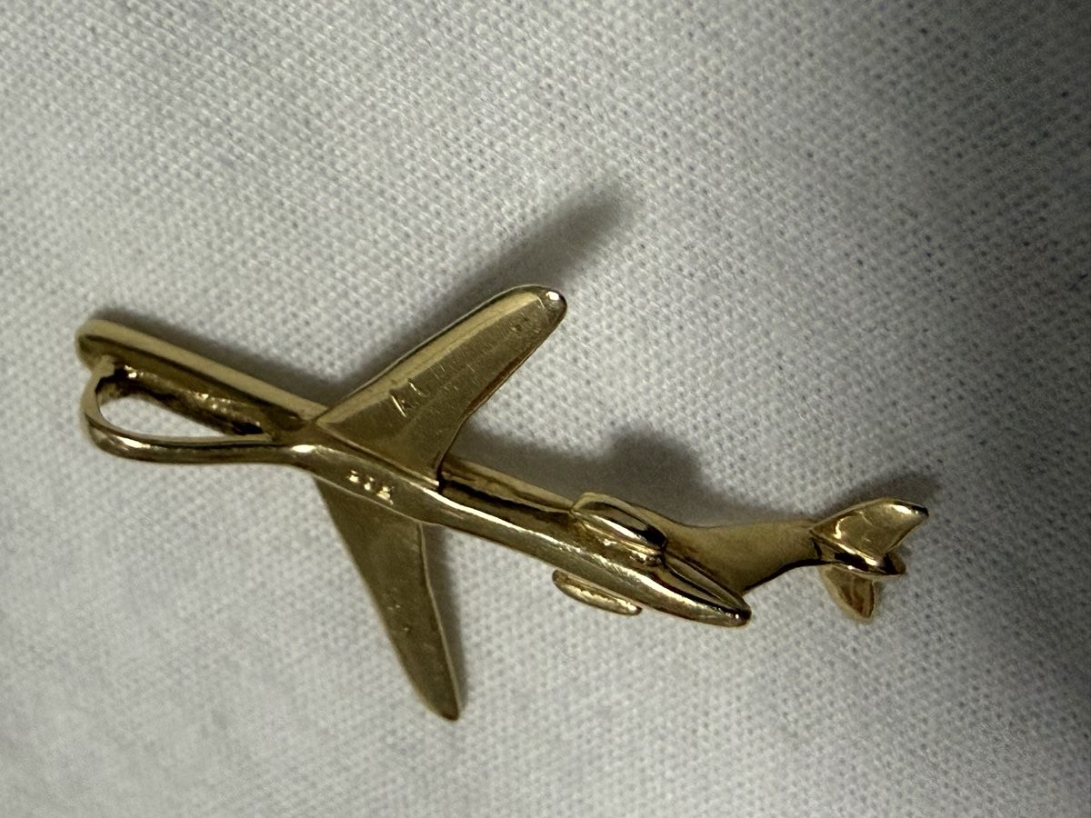 Anhänger: Flugzeug Anhänger Gold 14k – Gebraucht aus Oberhof von RealStone 2