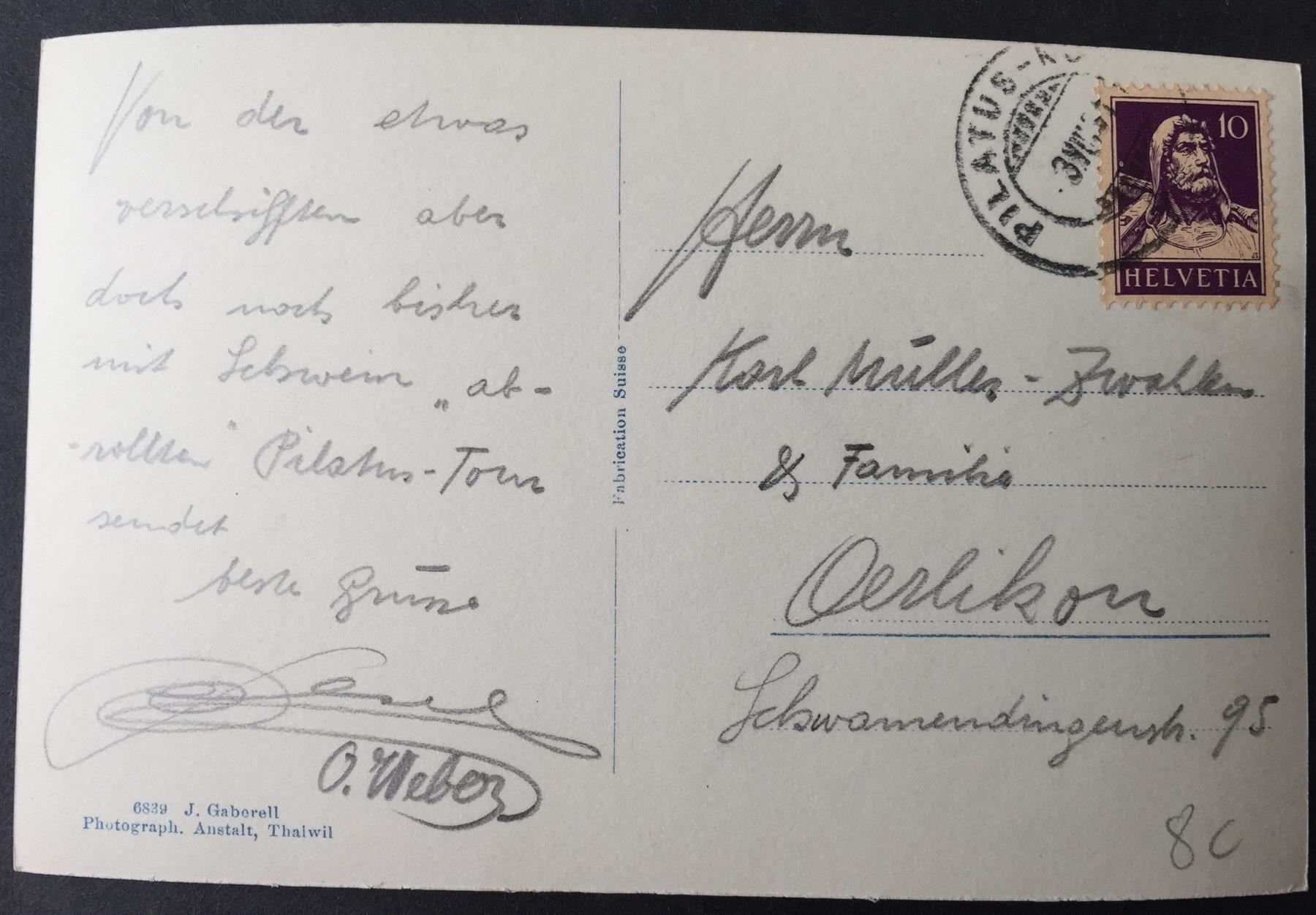 Cartoline postali: PILATUS beim Chriesiloch – Usato da Jona venduto da philajona 1