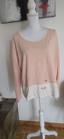 Nile Langarmshirt gestreift Baumwolle Grösse XL beige