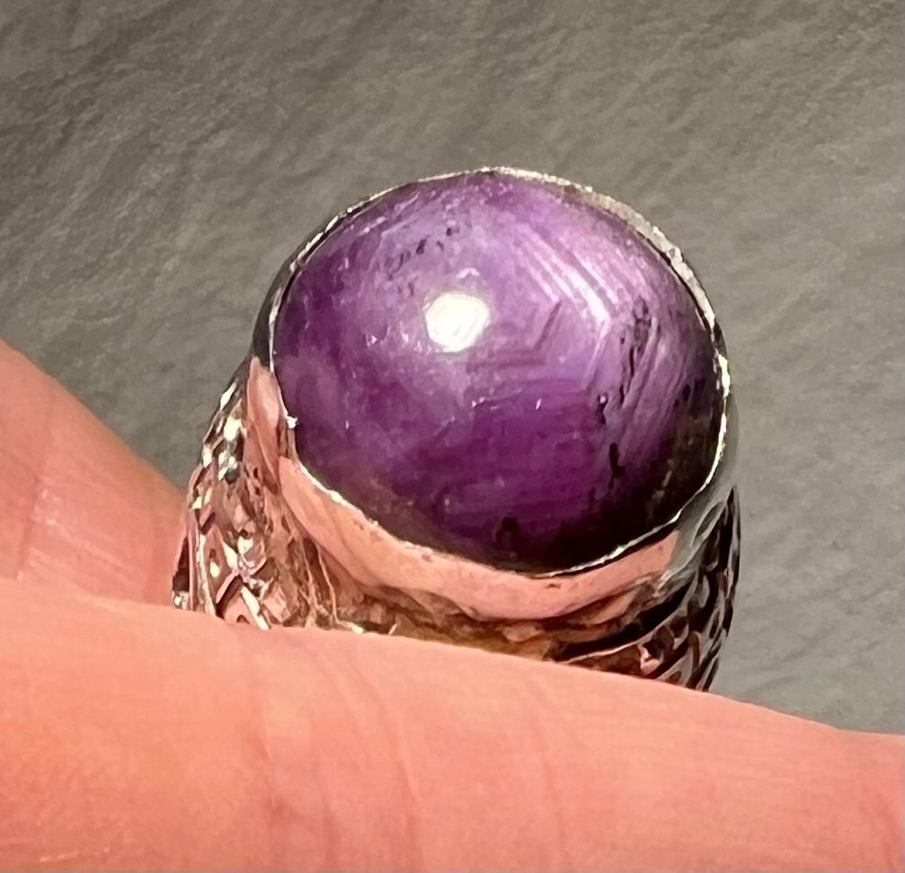 Ringe: Bague argent 925 avec rubis étoilé, doigt 56 – Gebraucht aus Genève von DELIRBEADS 5