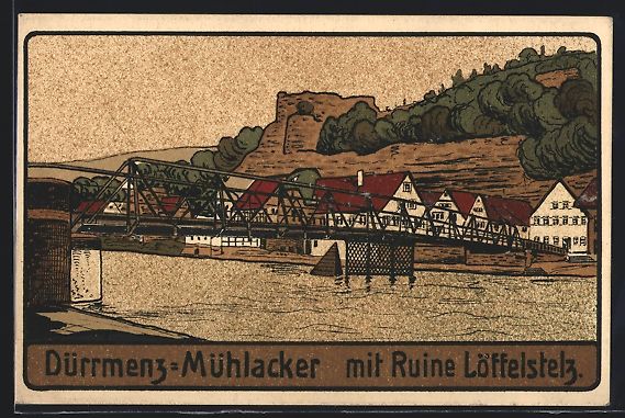 Cartoline postali: Steindruck-AK Dürrmenz-Mühlacker, Tota – Usato da Berlin venduto da bartko-reher