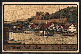 Steindruck-AK Dürrmenz-Mühlacker, Tota