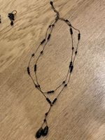 Collier Halskette und Ohrringe schwarz