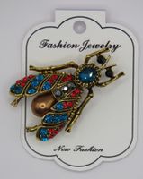 Brosche - KÄFER - mit Glitzersteinen - Neu - 5x3,5cm
