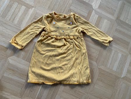 Kleid gelb mit Katzenmotiv Gr. 80