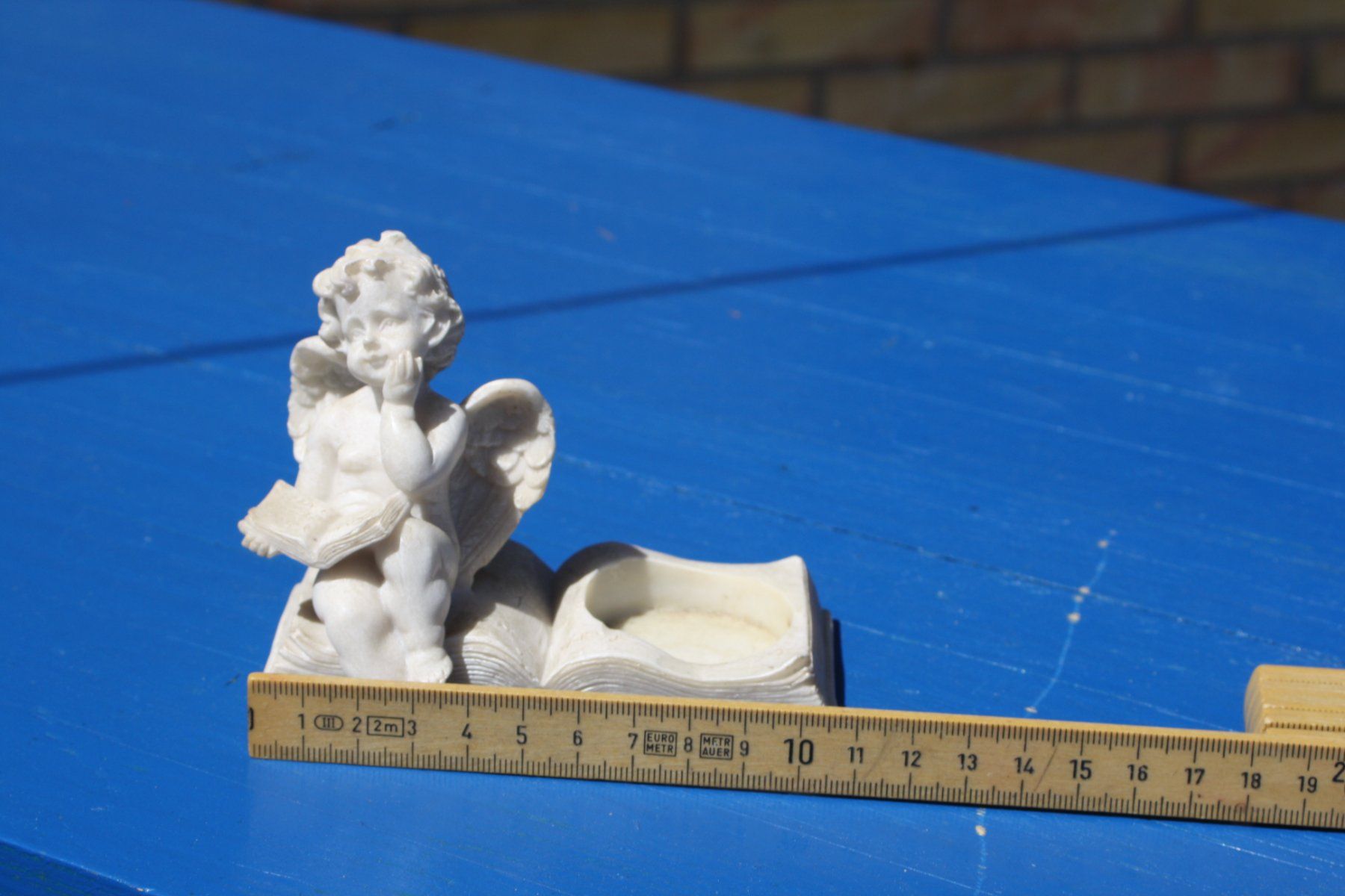 Statuette: ENGELSFIGUR MIT BUCH UND TEELICHTHALTER ENGEL – Usato da Wauwil venduto da Pneuedy 5