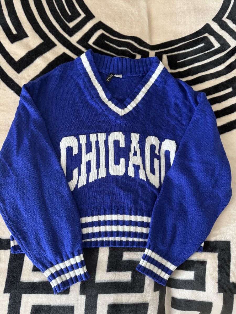 H&M Maglioni & Felpe: Pull vintage bleu et blanc – Usato da Fribourg venduto da mou_6zmp