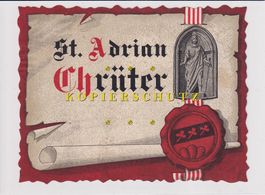 Etikette für Branntwein - St. Adrian Chrüter