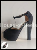 Escarpins peep-toe Catisa 37 talon 14cm plateau 4cm velours