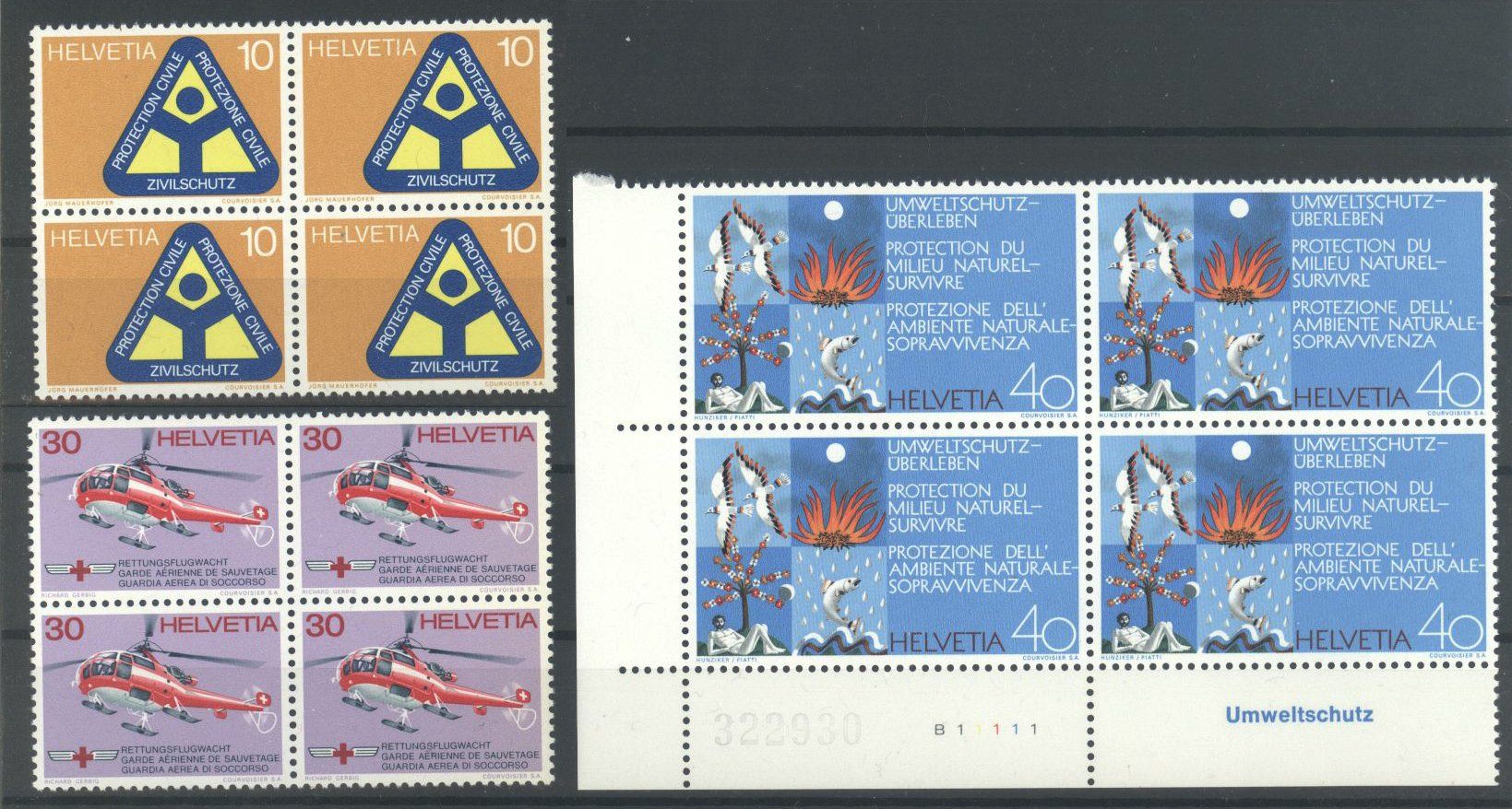 Tutti i francobolli: 1972, Sondermarken II, Viererblöcke ** – Nuovo (secondo la descrizione) da Willisau venduto da Vollstempel