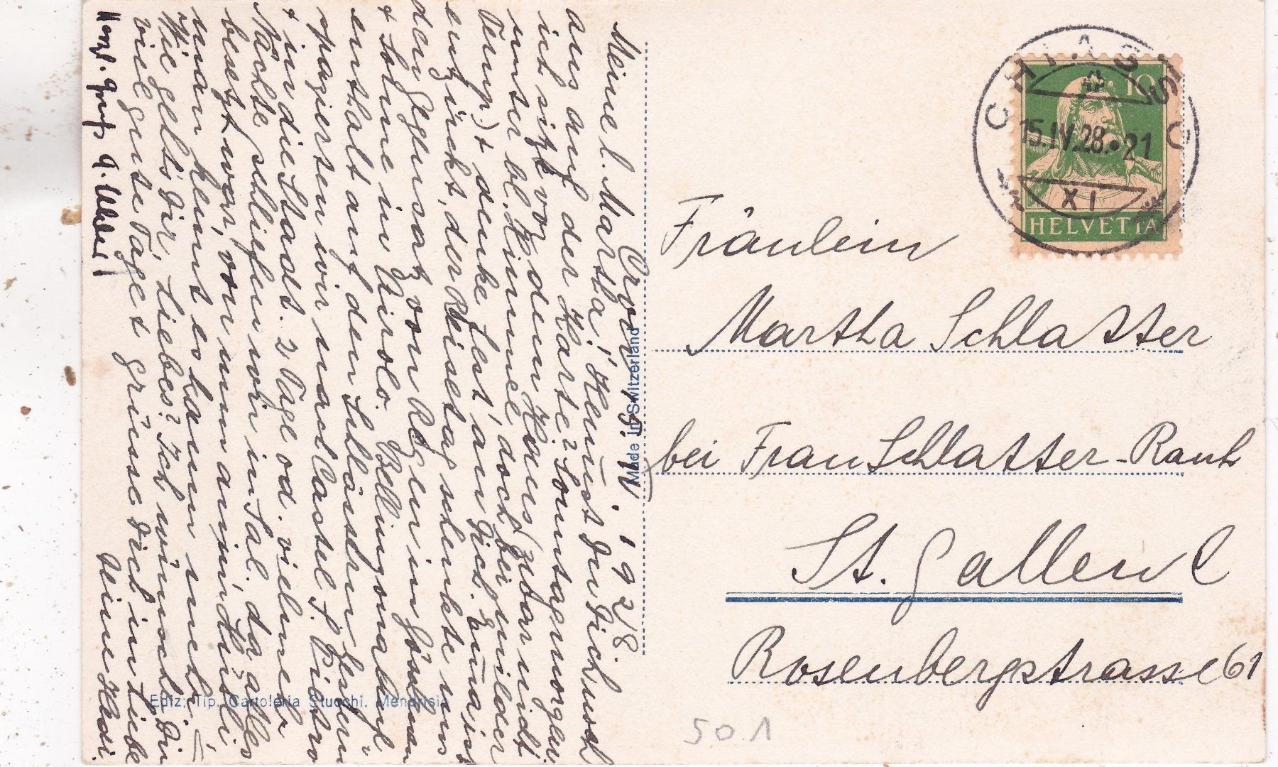 Cartes postales: Mendrisio 1928 – D'occasion à Herisau par Lisegrat2008 1