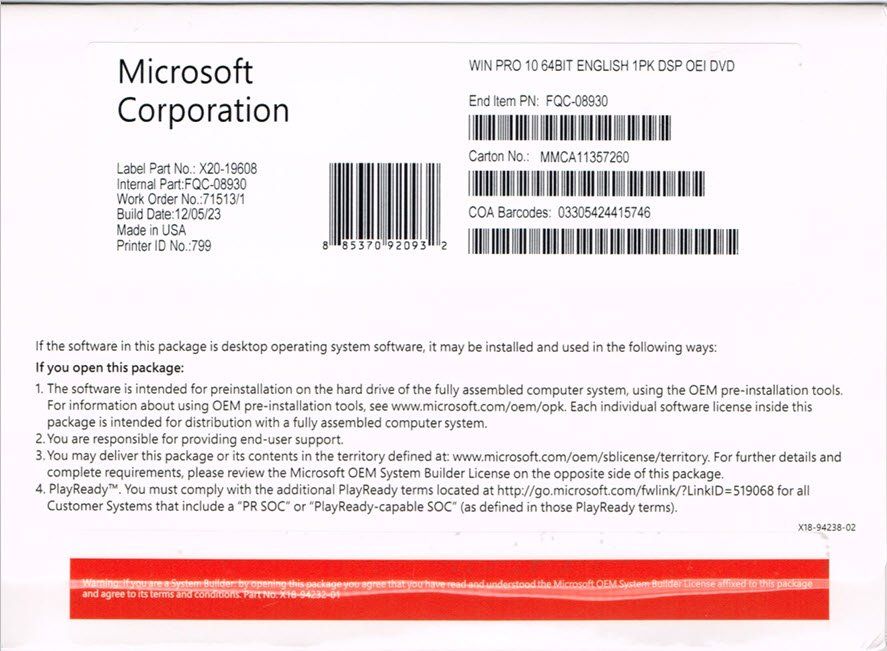WINDOWS 10 PRO OEM 64 BIT DVD inkl. Lizenz Key Kaufen auf Ricardo