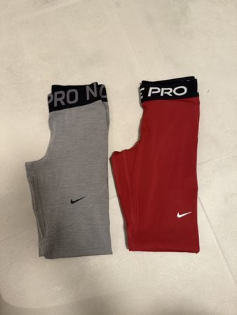 2x Nike Pro Leggins Damen / Grösse S Rot & Grau