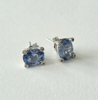 Eleganter Silber 925 Aquamarin Ohrringe - NEU