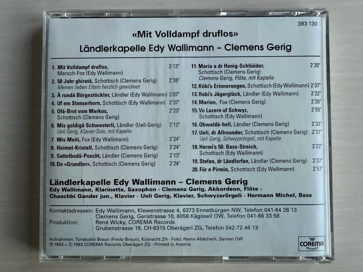 CD: Ländlerkapelle Edy Wallmann - Clemens Gerig CD – Usato da Oberried Brienz venduto da Chyara 1