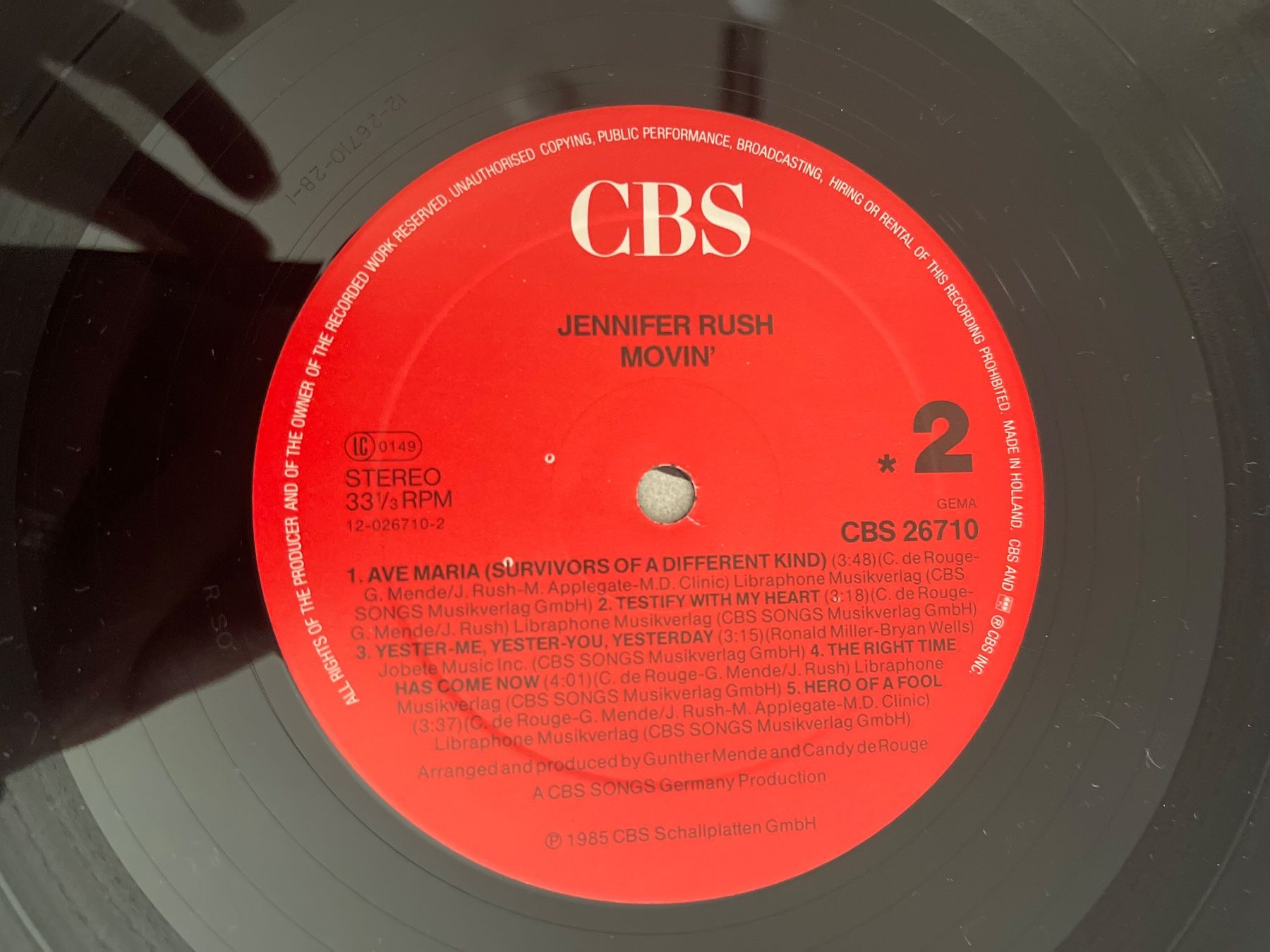 Dischi in vinile: S1767/Jennifer Rush - Movin' – Usato da Frutigen venduto da Philippe_jsp 2