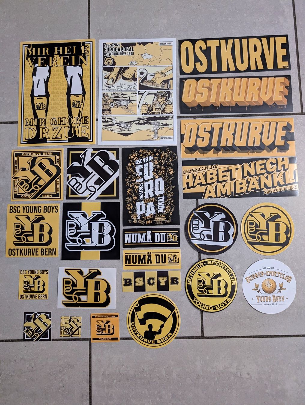 Aufkleber: 24x BSC YB FAN STICKER – Gebraucht aus Spiegel b. Bern von Natix