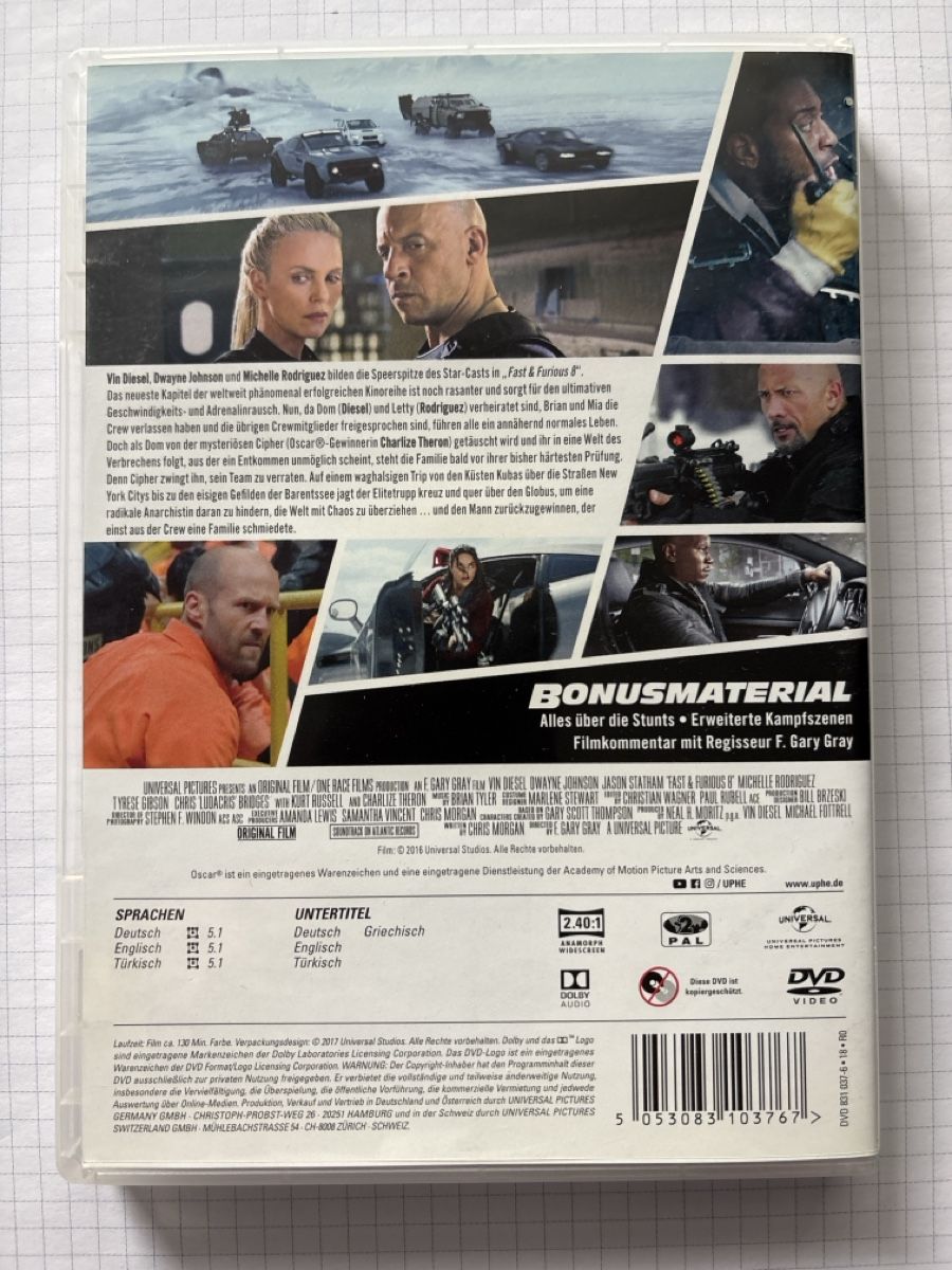 Tous les DVDs: FAST & FURIOUS 8 – Neuf (Voir description) à Unterengstringen par hab_dyp5 4