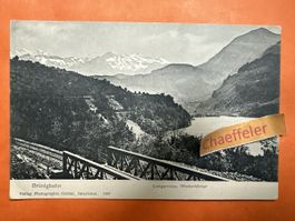 Brünigbahn: Historische Postkarte, Wetterhörner, Schweiz.