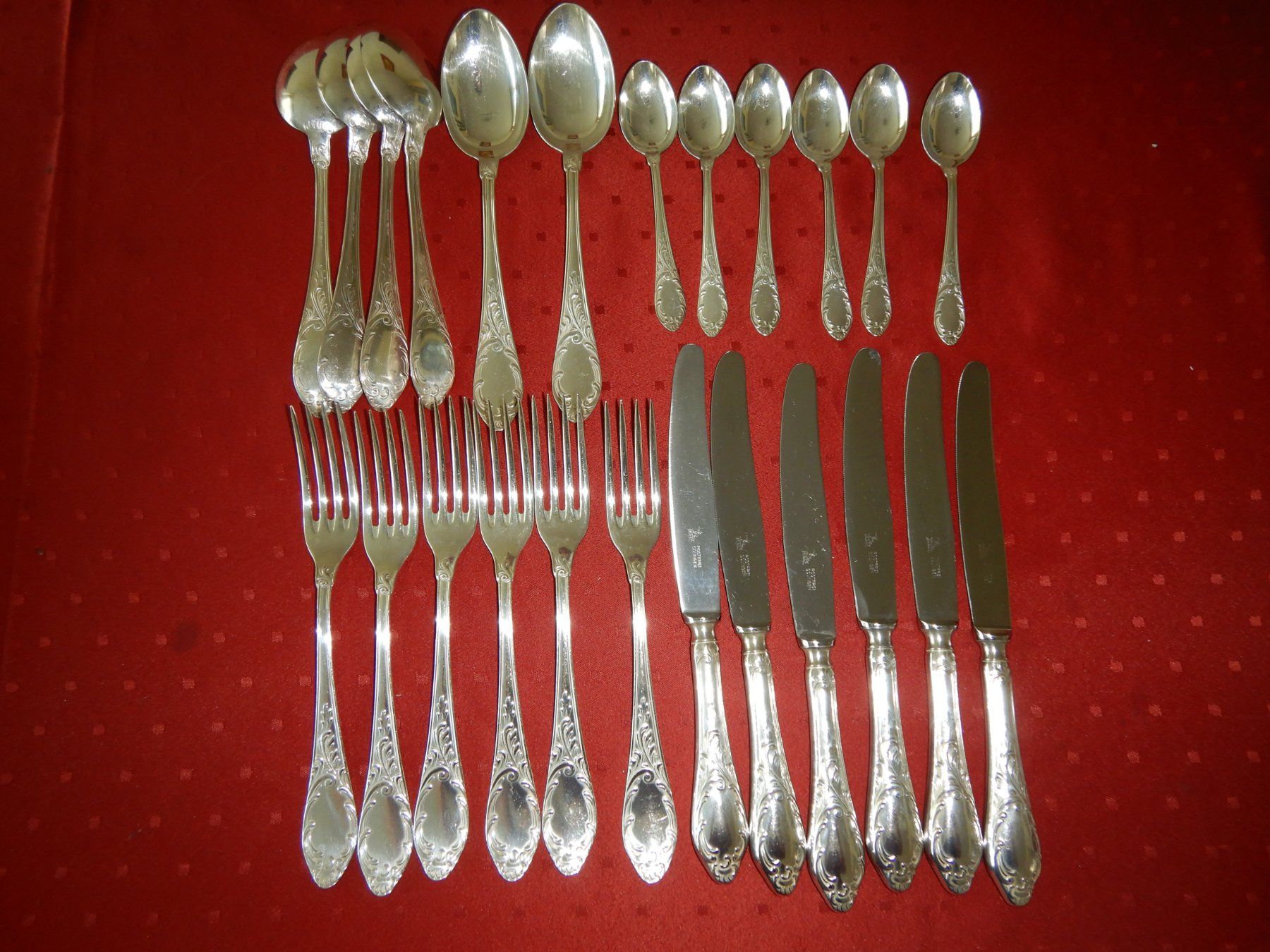 Solingen Set di posate: Besteck versilbert, Jugendstil Dekor, 24-teilig, Solinger – Nuovo (secondo la descrizione) da Zürich venduto da Bm810 1