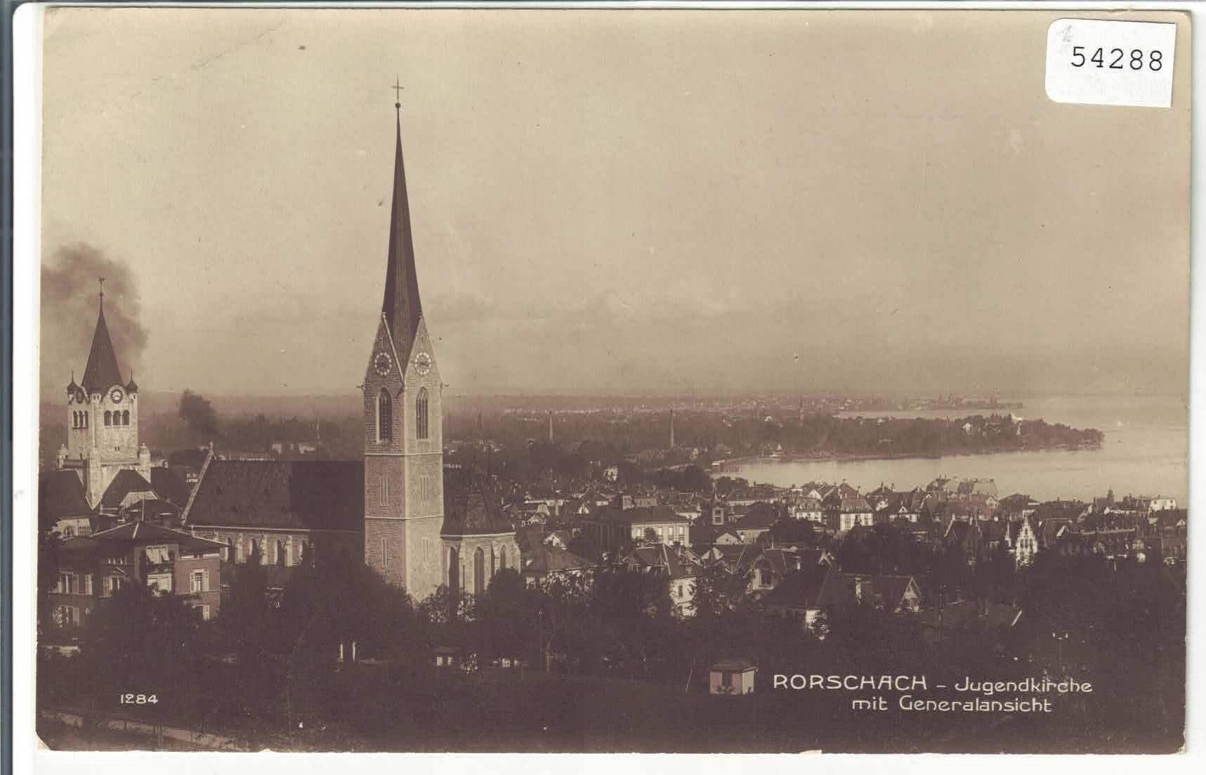 Ansichtskarten: Rorschach - Jugendkirche mit Generalansicht – Gebraucht aus Ettingen von Kartenplanet