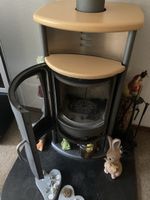 Kaminofen freistehend grau beige gebrauchter Zustand