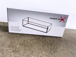 NEUE Glasboxen / Glastabletts mit Metallränder, offen