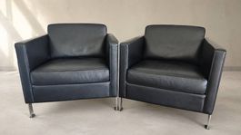 Zwei De Sede DS-118 Designer-Ledersessel,Schwarz, wie neu