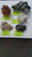 Seltene Melanit Granat Stufe + 4 Mineralien, Schatzkiste 8