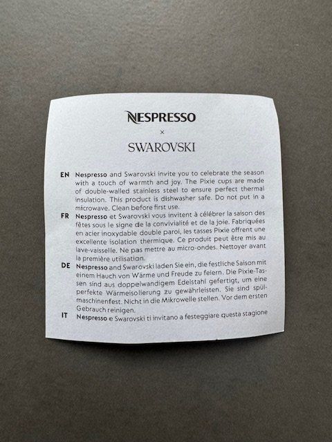Nespresso Tazze: NESPRESSO SWAROVSKI PIXIE LUNGO TASSE – Nuovo e nell'imballaggio originale da Honau venduto da sainj 1