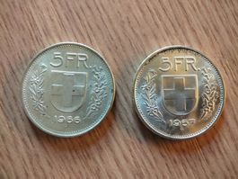 5 Franken Silber 1966 und 1967