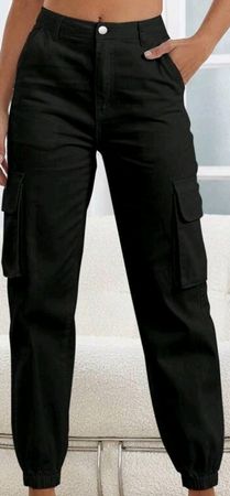 Elegante, bequeme Cargo Hosen, schwarz, 1x getragen