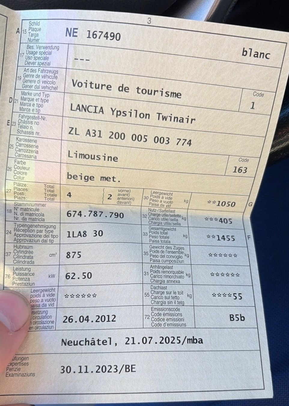 Lancia Automobili: Lancia Ypsilon TwinAir 2012 – Usato da Cornaux NE venduto da Kalou1995 6