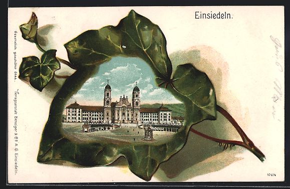 Cartoline postali: Passepartout-Präge-AK Einsiedeln, Klost – Usato da Berlin venduto da bartko-reher