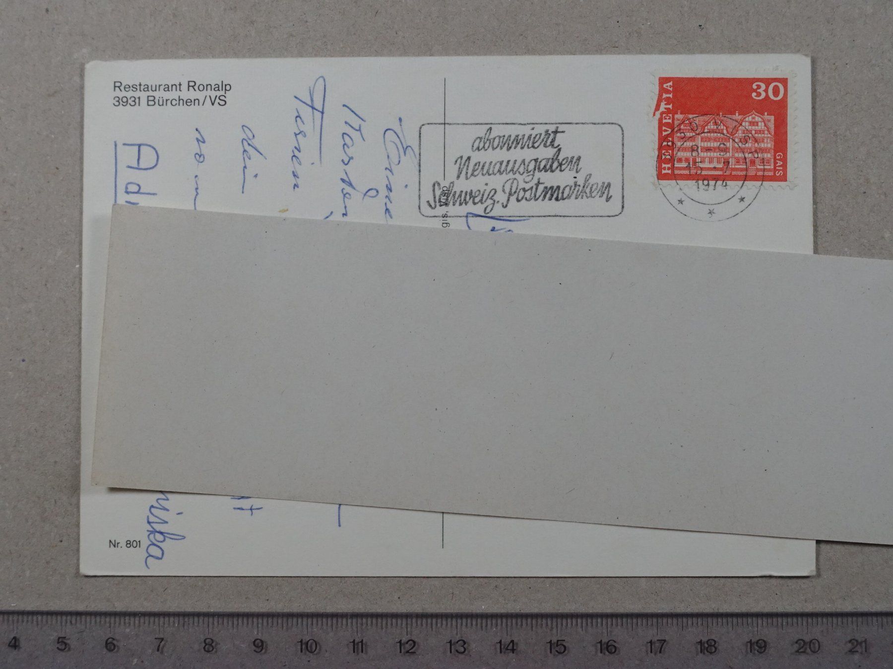 Cartes postales: Restaurant Ronalp, Bürchen VS, 1974 – D'occasion à Lenzburg par fh1 1