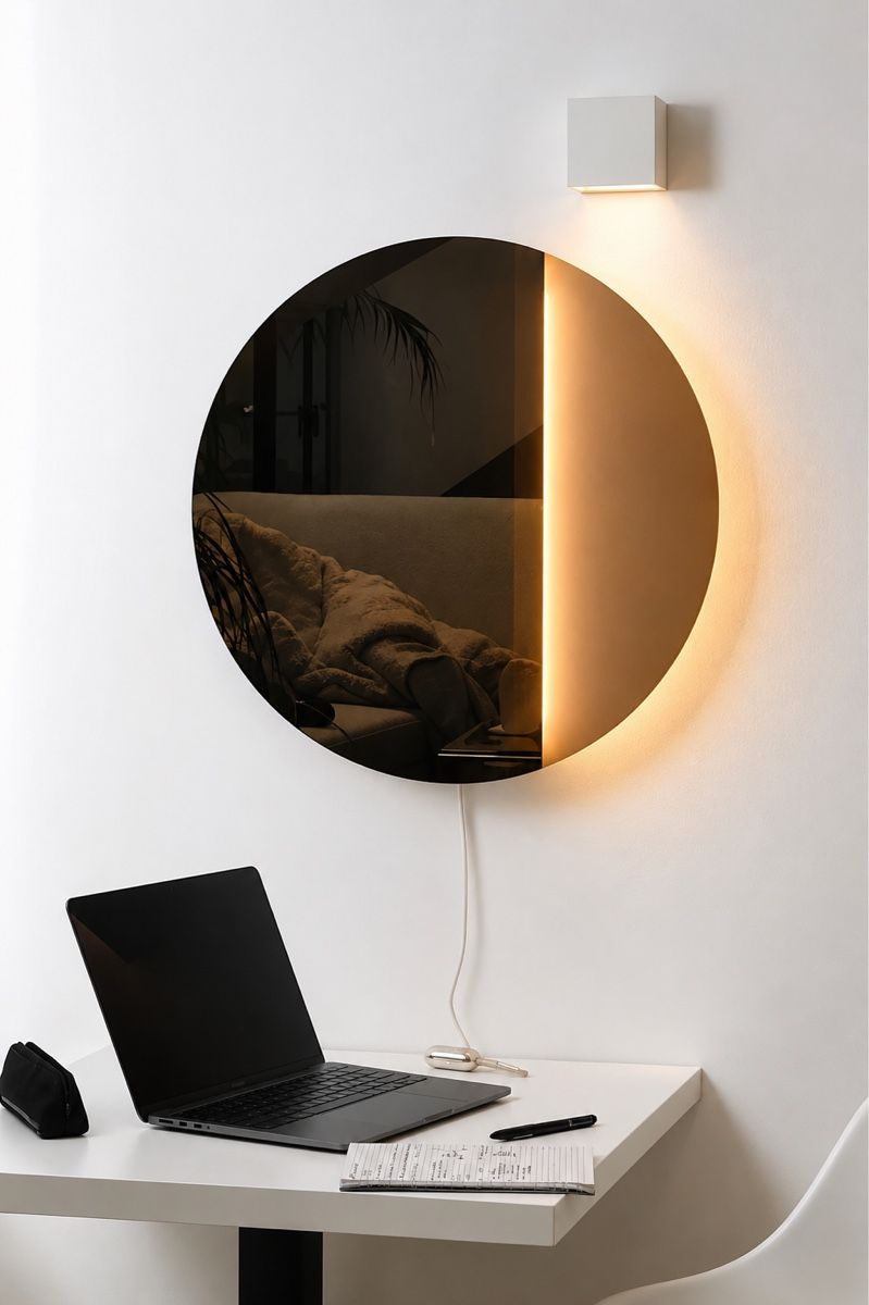 IKEA VARMBLIXT LED Wandspiegel Bronze – Design Spiegel (Neuf avec ...