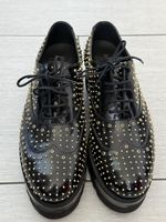 Hogan Schnürschuhe Lackleder schwarz mit Nieten/Ösen besetzt